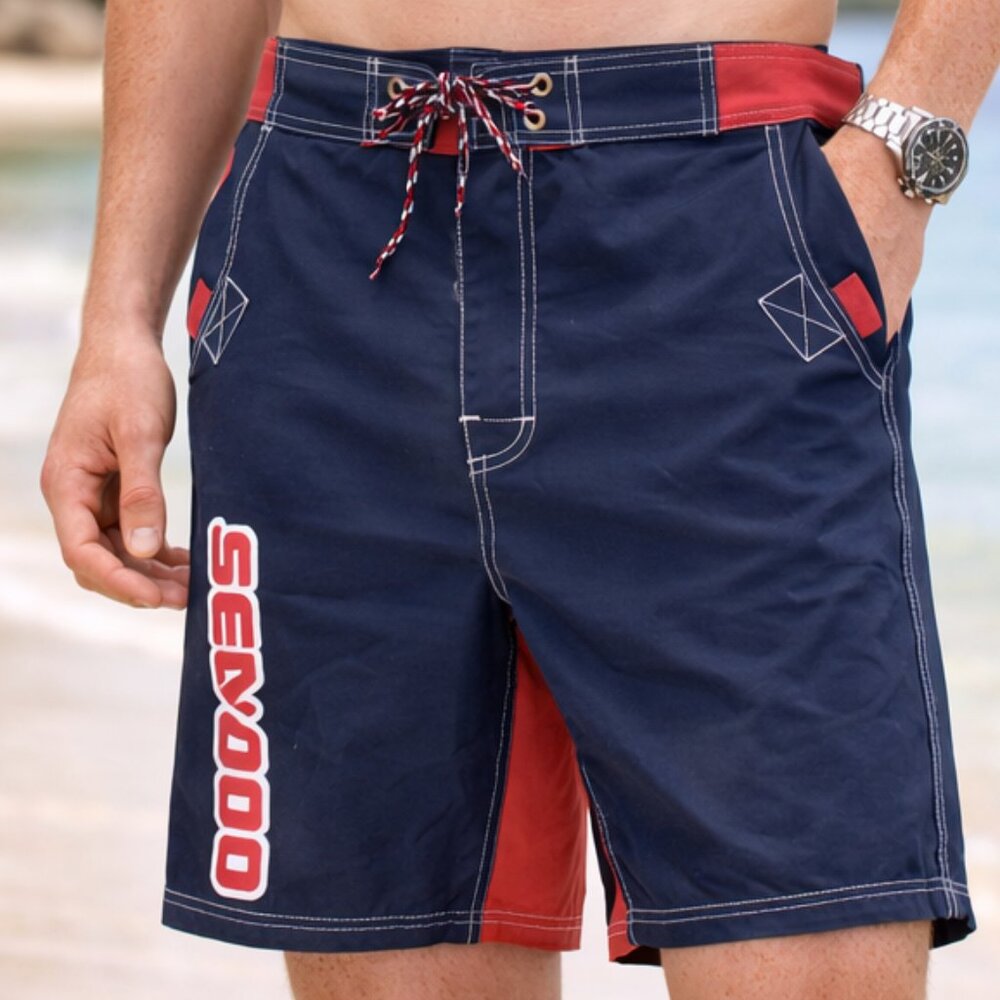 NWT Sea-Doo Bombardier Navy Blue Classic 18” Board Shorts XL 40 waist NWT